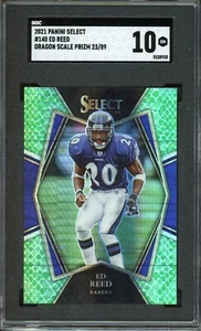 ED REED 2021 Panini Select Dragon Scale #140 (#23/89) Graded SGC 10 GEM MINT - Picture 1 of 2
