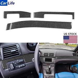 4Pcs Carbon Fiber Interior Dashboard Panel Cover For BMW 3 Series M3 E46 98-05 - Picture 1 of 22