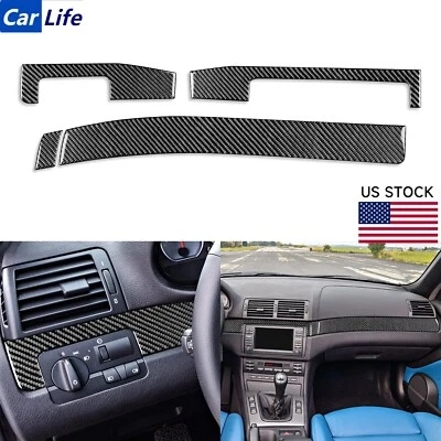 Cubierta interior del panel del tablero de instrumentos de fibra de carbono 4 piezas ​para BMW Serie 3 M3 E46 98-05 Foto 1 de 4