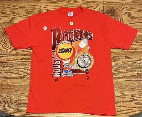 Houston Rockets 1994 World Champions T Shirt New Red Single Stitch Belton Large Cover