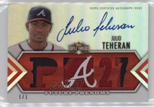 2012 Topps Triple Threads Triple Patch Auto Ruby 1/1 Julio Teheran