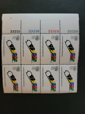 Scott #1461 Olympics 8c Plate Block of 8 Stamps (Bobsled) - MNH - Image 1 of 2