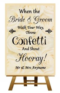 Roses Confetti Personalised Wedding Sign / Poster - Picture 1 of 8