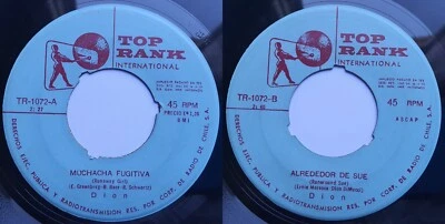 DION RUNAROUND SUE (SIDE B)/RUNAWAY GIRL (SIDE A) 1961 SPANISH TITLES CHILEAN PR - Image 1 of 4