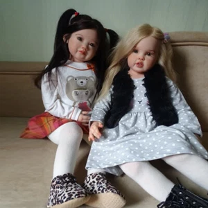 2pcs 30inch Finished Reborn Doll Toddler Doll Rooted Long Hair Cloth Body Gift - Picture 1 of 6