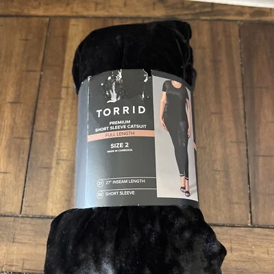 Traje de gato negro de manga corta de terciopelo largo completo Torrid para mujer 2X 18-20 Foto 1 de 4