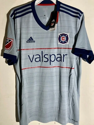 ADIDAS MLS TEAM JERSEY CHICAGO FIRE GREY MEN'S L - Image 1 of 2