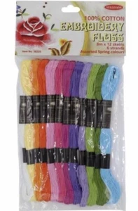 Sullivans Spring Colours Cross Stitch Embroidery Pack of 12 Skeins Asst Colours - Picture 1 of 1