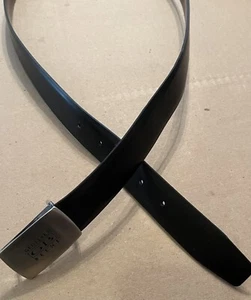 Belt Mens Leather Black Or Brown Buckle 40 Solid Reversible Made In Italy USA - Picture 1 of 11