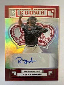 Riley Adams 2022 PANINI CAPSTONE CROWN AUTO ROOKIE Nationals - Picture 1 of 2
