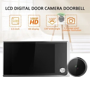 "Timbre de intercomunicador de video Peephole cámara de seguridad inteligente digital visor de puerta 3,5""" - Imagen 1 de 20