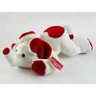 Vintage Commonwealth Toy Co Plush White Elephant w Red Heart Holiday Laying Tags
