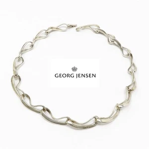 NYJEWEL Georg Jensen Denmark 925 Sterling Silver Infinity Necklace 16.5" 452 - Picture 1 of 4