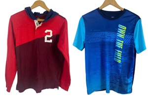 Boys T Shirt & Hoodie Top Size XL 14 16 Wonder Nation & Athletic Works Sports - Picture 1 of 8