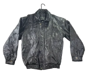 Giacca Bomber Pelle Design Pietra Italiana Uomo L Nero Moto Vintage Y2k - Foto 1 di 9