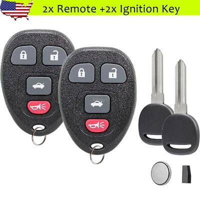 2 para Chevrolet Malibu 2005 2006 2007 2008 2009 2010 2011 2012 mando a distancia + llave Foto 1 de 4