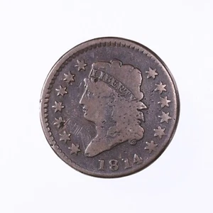 Raw 1814 Classic Head 1C Uncertified Ungraded US Large Cent Coin - Picture 1 of 2