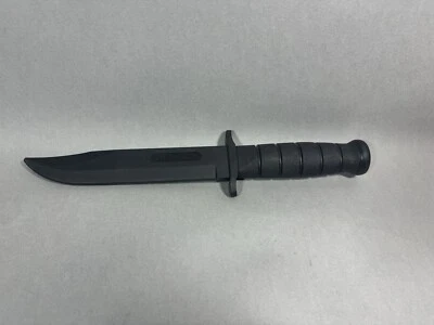 Faca gola de couro aço frio preta não afiada 7" lâmina CS92R39LSF - Imagem 1 de 4