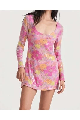 Vestido de fantasía LoveShack para mujer rosa mediano floral multi lentejuelas Rupert Passion Sound Foto 1 de 4