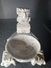 Vintage Natural Stone Marble Carved Tiki Aztec Myan Totem God on Small Ashtray