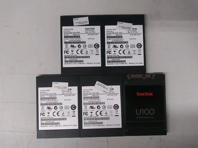 Lote De 5 SanDisk U100 16GB SSD SATA 2.5" HP P/N 680675-001/688328-001 Foto 1 de 2