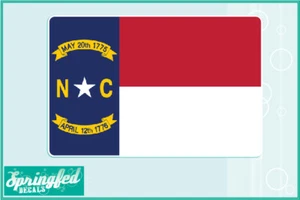 NORTH CAROLINA State Flag Vinyl Decal #1 Car Truck window laptop phone Sticker - Photo 1/1