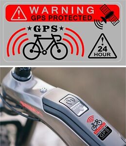 3 X GPS Protected Tracking Warning Sticker  Bike Theft Prevention TRANSPARENT+