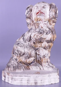 # Chalkware Perro Escultura Figura Animal Estatua De Colección Stafforshire - Imagen 1 de 24