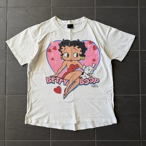 Vintage Betty Boop Double Sided Heart Graphic Tee Distressed Size XL Changes - Picture 1 of 12