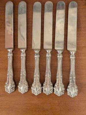 6-VINTAGE FLORENTINE OLD FRENCH HOLLOW KNIFE WITH BOLSTER -ALVIN STERLING 8-3/8" - Image 1 of 4