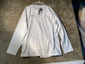 Under Armour Pullover Herren Größe XL weiß Quarter Zip Loose Fit - Bild 1 von 3