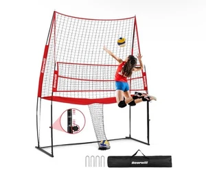 Volleyball Practice Net System, Adjustable Portable Net for Backyard - Picture 1 of 8