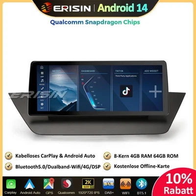10.25" 64GB Android 14 Autoradio GPS für BMW X1 E84 Navi DAB+ CarPlay BT5.1 DSP - Bild 1 von 4