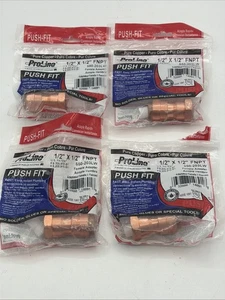 ProLine PUSH FIT,  1/2” X 1/2” Female Adapter Lot Of 4, 1 Is Open - Picture 1 of 3