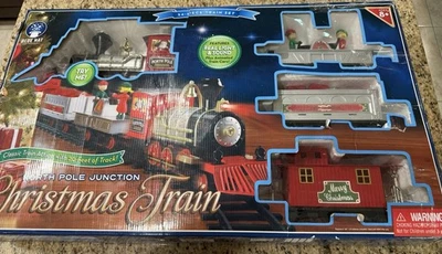 North Pole Junction Christmas Train Set Blue Hat Toy Company TESTED READ DESCRIP - Image 1 of 4