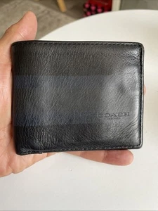 Vintage Coach Bifold Wallet Gentlemen‘S Black And Brown Leather Bifold Wallet. - Picture 1 of 19