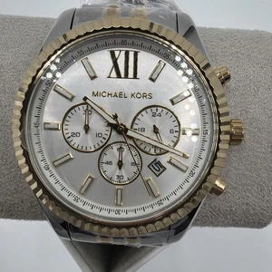 Michael Kors MK8344 Orologio cronografo uomo Lexington quadrante argento bicolore (Z4-A17) - Foto 1 di 12