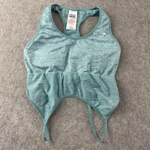 Gymshark Flex Sport BH mittelblau grün nahtlos Training Racerback Unterstützung - Bild 1 von 10