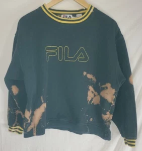 Vintage Fila Men's Large Bleach Dye Sweatshirt Long Sleeve  - Picture 1 of 4