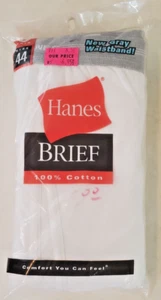 Vintage Hanes Boxer Briefs 2003 White Sz 44 Three Pack 3-Pack Grey Waist - Picture 1 of 8