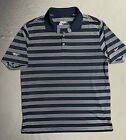 Nike Golf Dri-Fit Tech Core Shirt Herren Größe XL Streifen Polo marineblau weiß