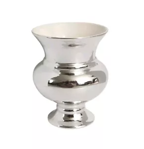 Florero de cerámica con acabado de espejo urna pedestal con patas vintage tono plata 6 7/8" - Imagen 1 de 11