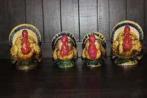 VINTAGE NAPCOWARE TURKEY CANDLE HOLDERS and NAPKIN HOLDERS - Picture 1 of 16