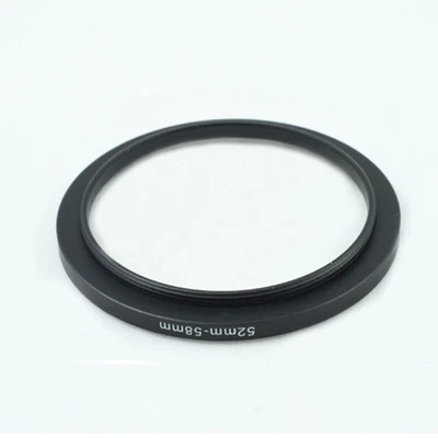 52-58mm 52mm to 58mm Step-Up Metal Filter Ring Adapter Black 52-58 - Image 1 of 2