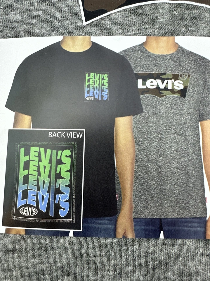 Levi's Boys' 2 Pack Graphic Snow Jersey Tees Size 10/12 Grey/black