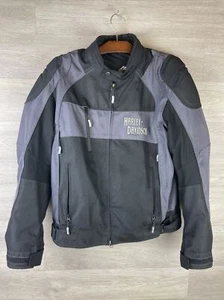 Giacca moto Harley Davidson uomo grande nera grigia con cuscinetti - Foto 1 di 10