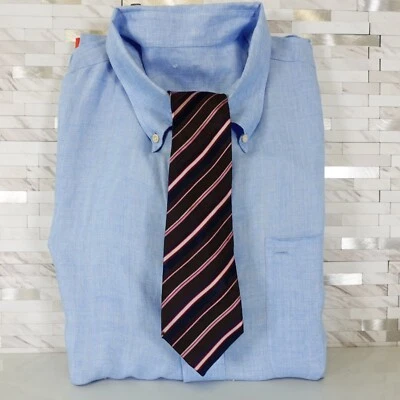 UNGARO Neck Tie Mens Brown Striped Silk Woven Suit Dress Classic Luxury Narrow - Image 1 of 4