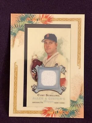 2007 Allen & Ginter Curt Schilling Framed Mini Game Worn Jersey #AGR-CMS Red Sox - Image 1 of 2