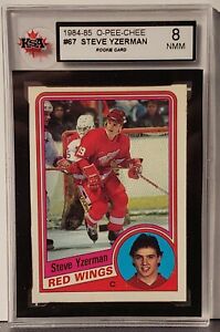 Steve Yzerman 1984-85 #67 O-Pee-Chee Rookie Card RC KSA 8 NMM Detroit Red Wings