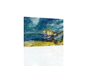 Beached Boat - CANVAS or PRINT WALL ART - Picture 1 of 2